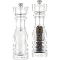 Cole & Mason London Acrylic Salt & Pepper Mill Set 220mm - Clear