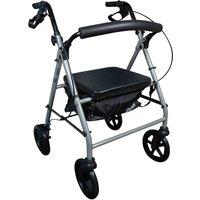 Aidapt Four Wheeled Rollator with Bag Silver in Natural