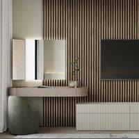 Fuse Acoustic Wall Panels Fuse Acoustic Wooden Reeded Wall Panel in Walnut Effect, 2.4m x 0.6m