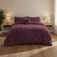 Snug City Super Fluffy Duvet Cover Ultra Soft, Cloud-Like Comfort Snug Sleep in Plum | Size: Super King