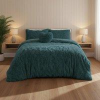 Snug City Super Fluffy Duvet Cover Ultra Soft, Cloud-Like Comfort Snug Sleep in Teal | Size: Super King