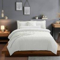 Snug City Ultra Soft Teddy Duvet Cover Set Christmas Tree Cozy Fleece Bedding in White | Size: Super King