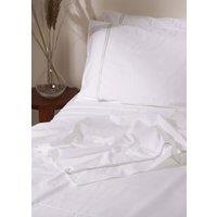Truly White Satin Stitch Flat Sheet | Size: Double Flat