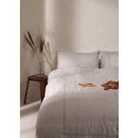 Truly Dove Grey Satin Stitch Bamboo Duvet Cover in Light Grey | Size: King