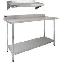 Monstershop 5ft Stainless Steel Catering Bench & 2 x Wall Mounted Shelves in Silver