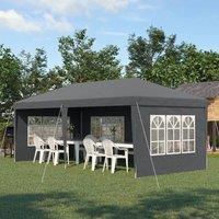 OUTSUNNY 3 x 6m Garden Pop Up Gazebo, Height Adjustable in Grey