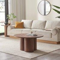 FurnitureboxUK Sutton Round Walnut Veneer Wood Coffee Table