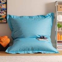 icon Bazaar Bag Navy Blue Giant Indoor Outdoor Bean Bag Lounger in Aqua