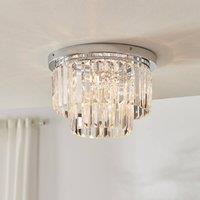 FurnitureboxUK Isabella Cut Glass Crystal Drop Ceiling Light in Silver