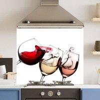 Choose Your Print Premium White Wine Glasses 6mm Glass Toughened Kitchen Splashback | Size: 600mm x 750mm