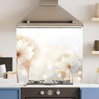 Choose Your Print Premium Abstract Dandilion 6mm Glass Toughened Kitchen Splashback | Size: 600mm x 650mm