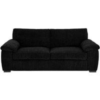 Bliss Furniture Jumbo Cord 3 Seater Sofa with Soft Cushions & Cord Fabric Black | Size: 3 Pack