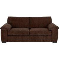 Bliss Furniture Jumbo Cord 3 Seater Sofa with Soft Cushions & Cord Fabric Brown | Size: 3 Pack