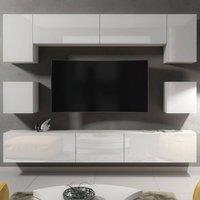 Creative Furniture Panorama Wall TV Unit - White with Gloss Doors