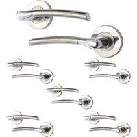 AFIT Chrome Door Handle with Satin Nickel Feature Lever For Internal Pack 6 in Silver | Size: 150mm x 150mm