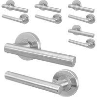 AFIT Satin Door Handles Round Rose T-Bar 5 Pair Olvera Range in Silver | Size: 150mm x 150mm