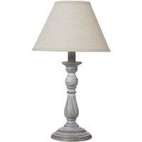 Hill Interiors Augusta Column Table Lamp (UK Plug) in Grey