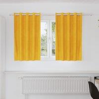 Berkfield Home Blackout Curtains with Eyelets 2 pcs Mustard Yellow Velvet