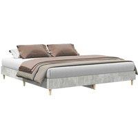 Berkfield Home Bed Frame without Mattress Concrete Grey 160x200cm Engineered Wood | Size: 160x200 cm