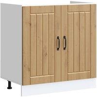 Berkfield Home Sink Base Cabinet Lucca Artisan Oak Engineered Wood in Brown