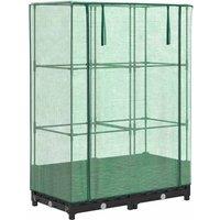 Berkfield Home Raised Bed with Greenhouse Cover Rattan Look 80x40x123 cm in Black | Size: 80 x 40 x 123 cm