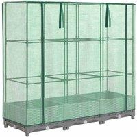 Berkfield Home Raised Bed with Greenhouse Cover Rattan Look 120x40x123 cm in Light Grey | Size: 120 x 40 x 123 cm