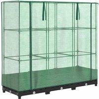 Berkfield Home Raised Bed with Greenhouse Cover Rattan Look 120x40x123 cm in Black | Size: 120 x 40 x 123 cm