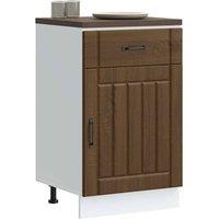 Berkfield Home Kitchen Base Cabinet Lucca Brown Oak Engineered Wood