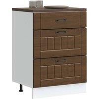 Berkfield Home Kitchen Base Cabinet Lucca Brown Oak Engineered Wood