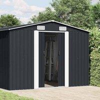 Berkfield Home Garden Shed 257x489x181 cm Metal Anthracite in Dark Grey | Size: 257 x 489 x 181 cm