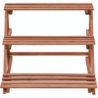Berkfield Home Decorative 3-Tier Plant Stand Cedar Wood 48x45x40 cm in Brown | Size: 48 x 45 x 40 cm