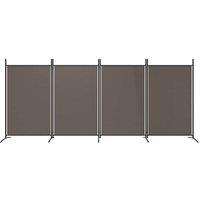 Berkfield Home Durable 4-Panel Room Divider Anthracite 346x180 cm Fabric in Dark Grey
