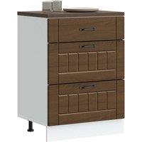 Berkfield Home Kitchen Base Cabinet Lucca Brown Oak Engineered Wood
