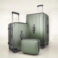 JLY 3 Piece Luggage Set with Vanity Case, Carry-On & Large Suitcase in Dark Green | Size: 3 Pack
