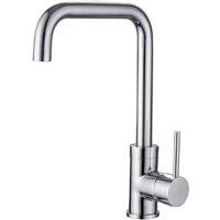 Nes Home Single Lever Kitchen Mixer Sink Monobloc Tap Chrome Round Swivel in Silver