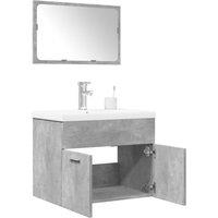 Berkfield Home 3 Piece Bathroom Furniture Set Concrete Grey Engineered Wood