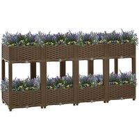Berkfield Home Raised Bed 160x40x71 cm Polypropylene in Brown | Size: 160 x 40 x 71 cm