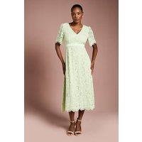 Coast Women's Lace Angel Sleeve Midi Dress in Sage | Size: 16