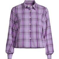 Lands' End Women's Cropped Flannel Shirt in Purple | Size: 10-12