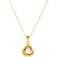 The Fine Collective Women's Gold Plated Sterling Silver Freshwater Pearl Love Knot Necklace | Size: 18 inches