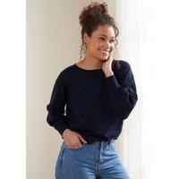 Truly Women's Lurex Stripe Jumper in Midnight | Size: Medium