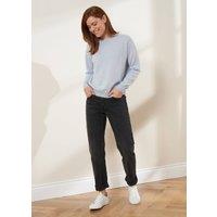 Truly Women's Merino & Cashmere Wool Round Neck Jumper in Light Blue | Size: Large