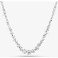 T.H.Baker Women's 9ct White Gold Certificated Laboratory-Grown 5.00ct Brilliant Cut Diamond Tennis Necklace LGN23469-500SFN (WG) | Size: 18 inches
