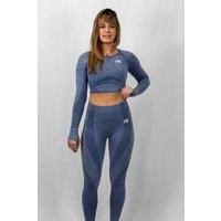Animus Women's Active Seamless Crop Top Set in Navy | Size: Medium