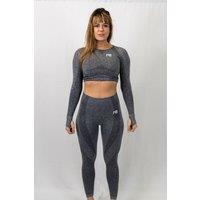 Animus Women's Active Seamless Crop Top Set in Grey | Size: Small