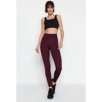 WOVCOR Women's Knit High-Waist Sculpt Leggings in Burgundy | Size: Small