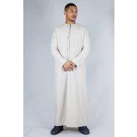 Thobez Men's Thobe Emirati Islamic Clothing String Tassel in Beige | Size: 60R