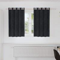 Berkfield Home Blackout Curtains with Eyelets 2 pcs Black Velvet