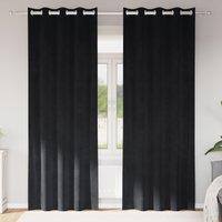 Berkfield Home Blackout Curtains with Eyelets 2 pcs Black Velvet