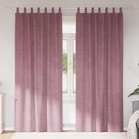 Berkfield Home Blackout Curtains with Hanging Loops 2 pcs Dark Pink Velvet